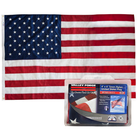 Valley Forge American Flag 5x8 on a sturdy flagpole, ideal for year-round display.