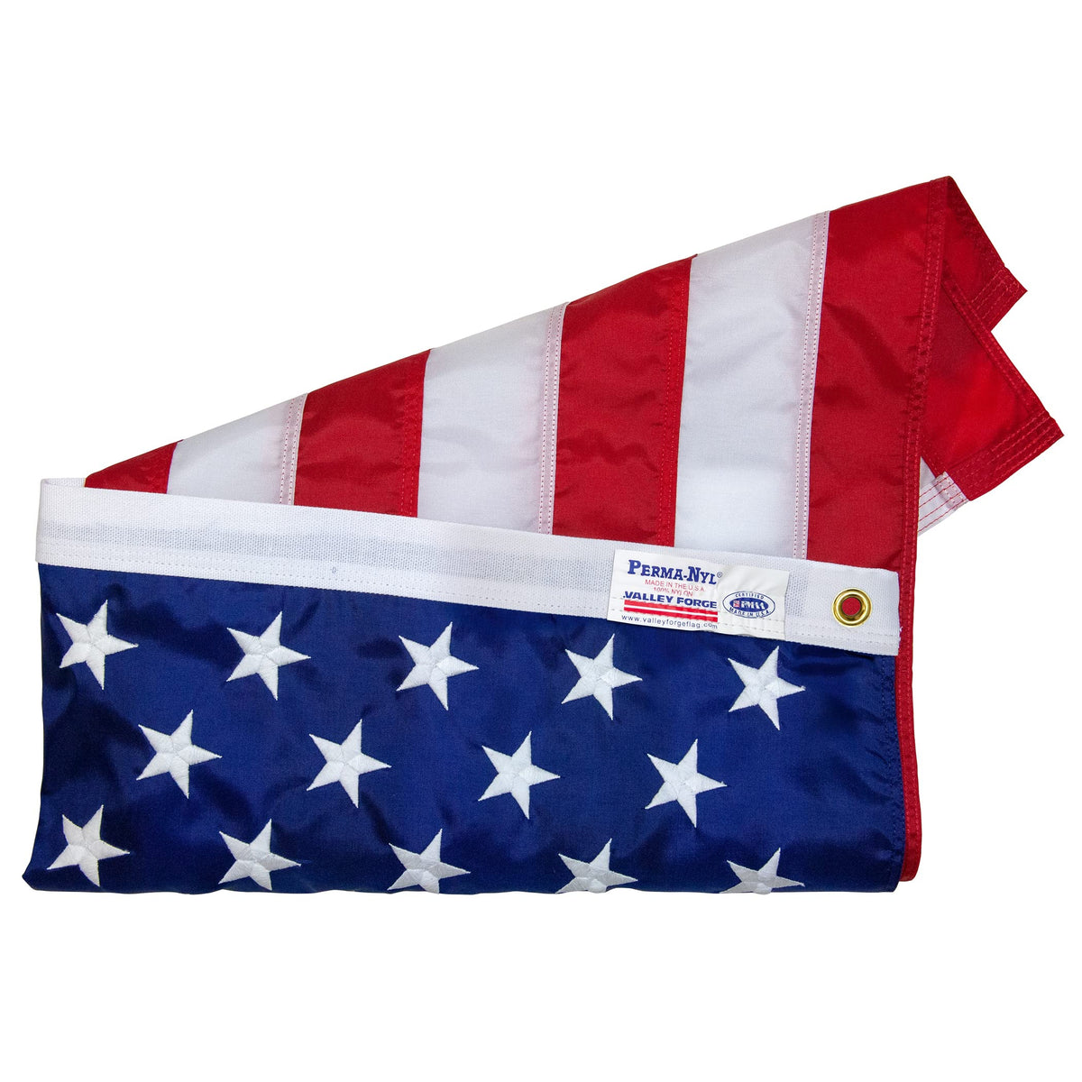 Sewn stripes and embroidered stars enhance longevity and strength.