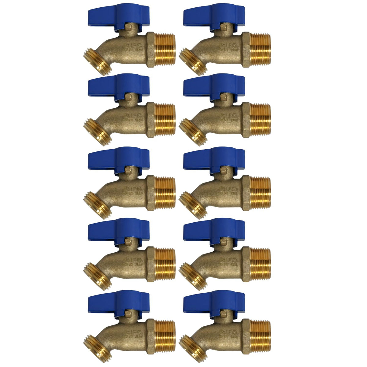 Valve XFITTNG 3-4in MPT to 3-4in GHT bibb with no-kink design for outdoor hoses