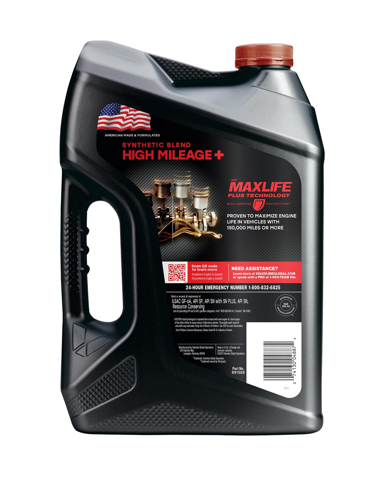 Valvoline oil being poured into an engine for smoother starts and reduced friction.