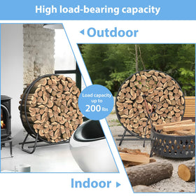 VAMFUTRE circle firewood rack outdoor-ready and weather-resistant for dry logs