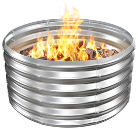 VAMFUTRE fire pit ring with 32-inch diameter for spacious gatherings outdoors.