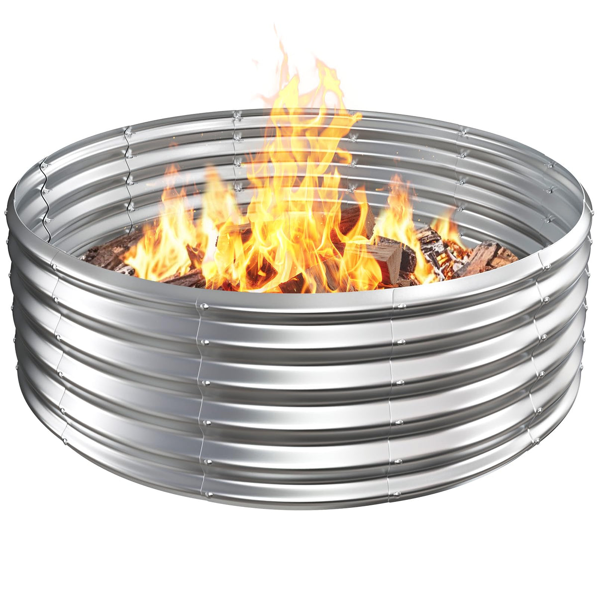 VAMFUTRE 48in fire pit ring for large backyard gatherings
