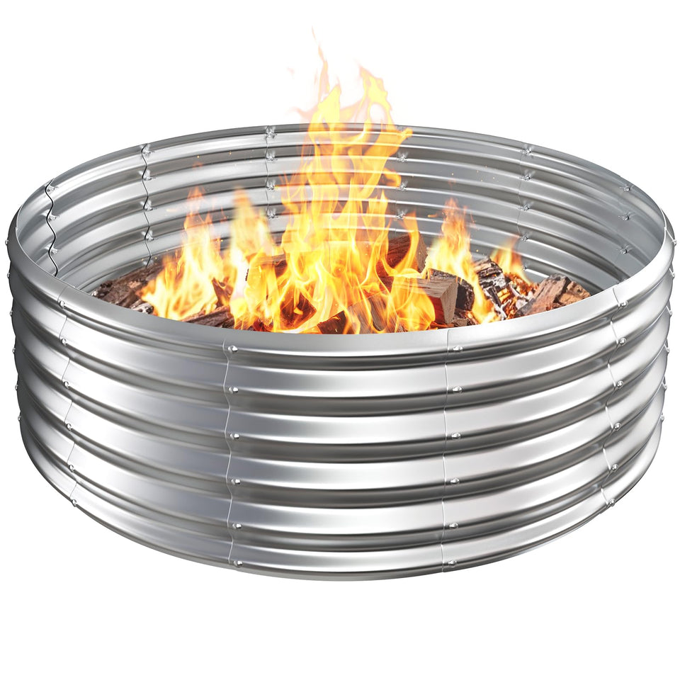 VAMFUTRE 48in fire pit ring for large backyard gatherings