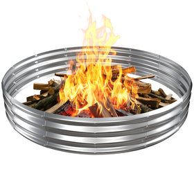 VAMFUTRE 6ft fire pit ring ready for spacious outdoor gatherings.