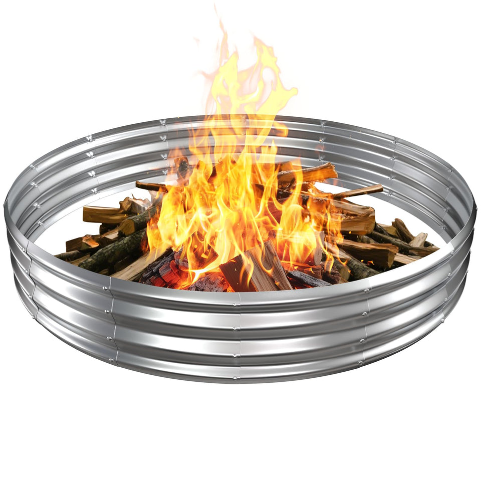 VAMFUTRE 6ft fire pit ring ready for spacious outdoor gatherings.