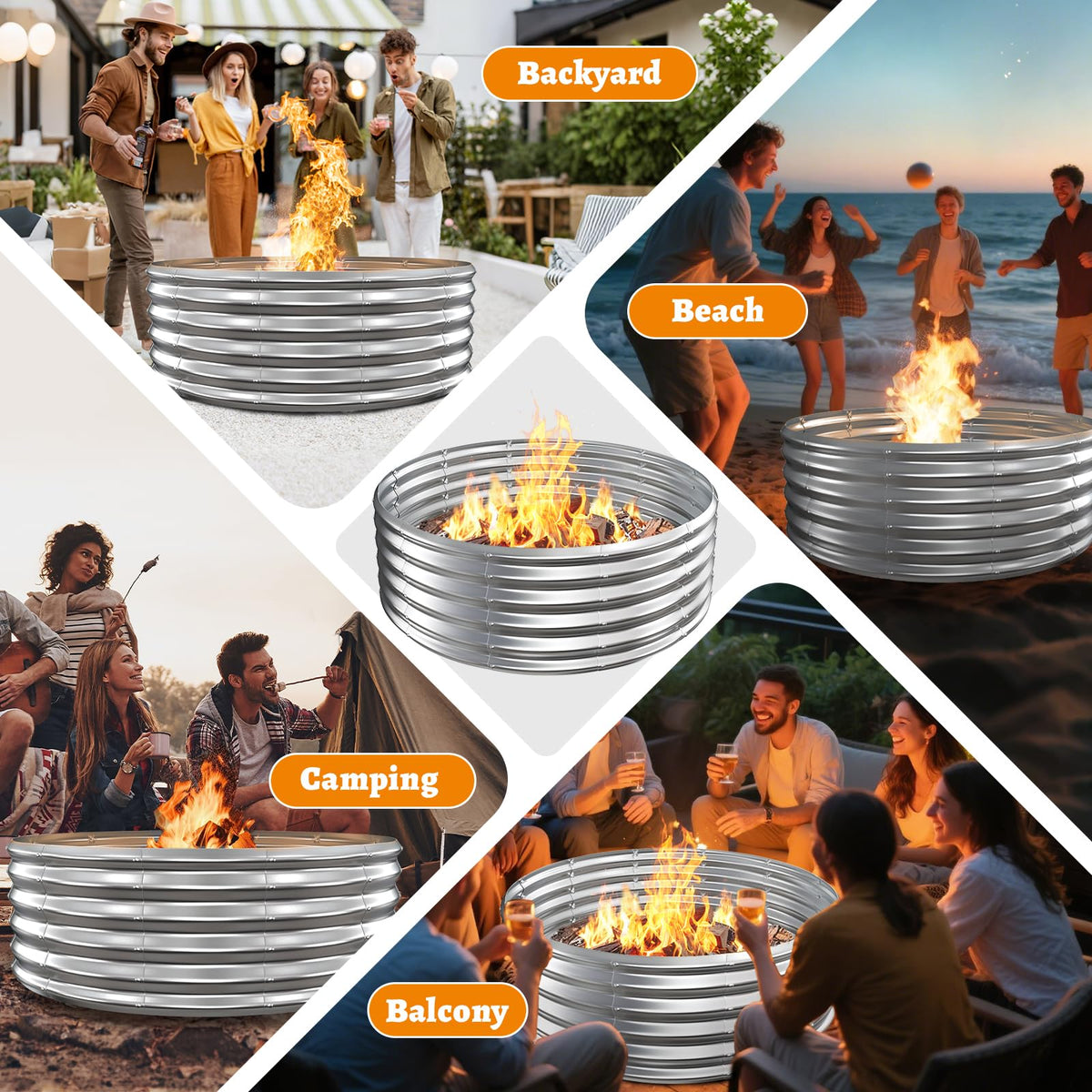 VAMFUTRE easy-by-hand setup for quick outdoor fires