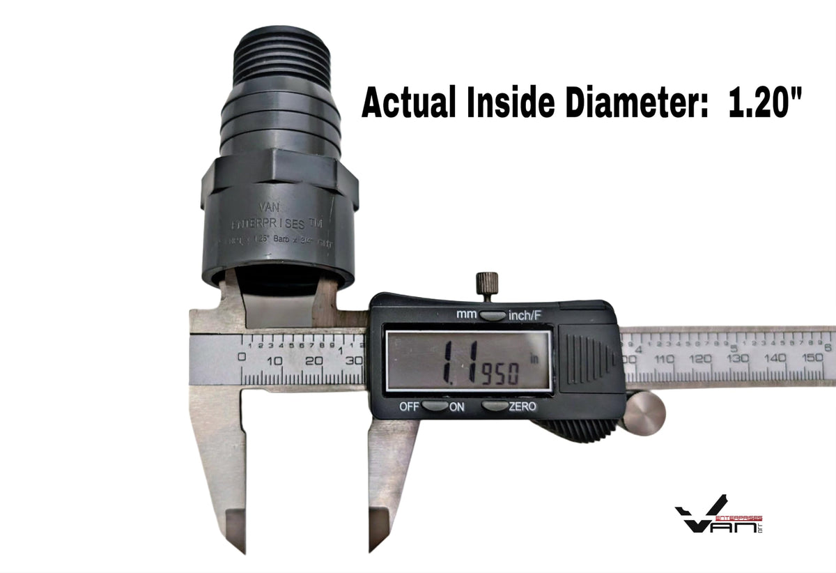 Van Enterprises sump or pool pump drain setup demonstrates straightforward discharge path.