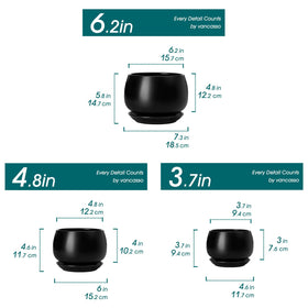 Vancasso 3.7-inch ceramic pot with drainage hole for healthy watering.