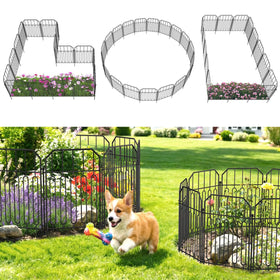 VANCASTLE decorative garden fence with interlocking panels for defined border and open view