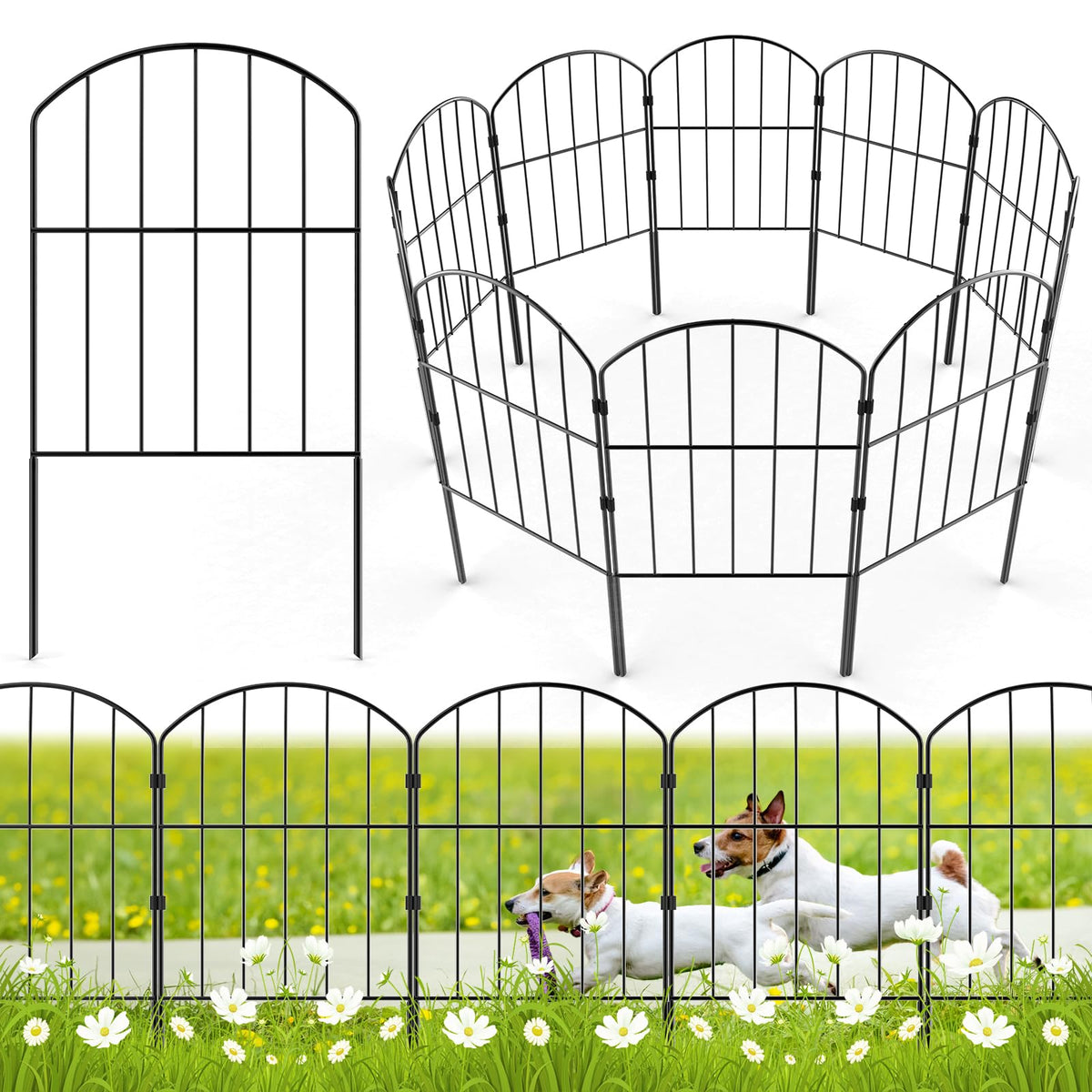 VANCASTLE decorative garden fence panel assembly enhances yard charm and boundary.