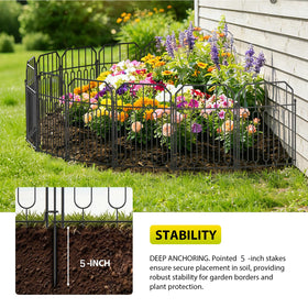 VANCASTLE stylish black arched design enhances outdoor decor