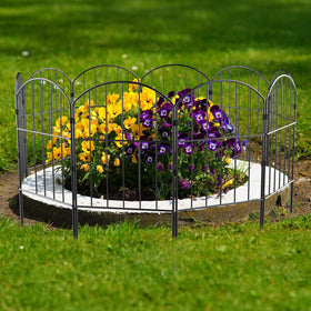 VANCASTLE flower beds framed by elegant decorative fencing and borders.