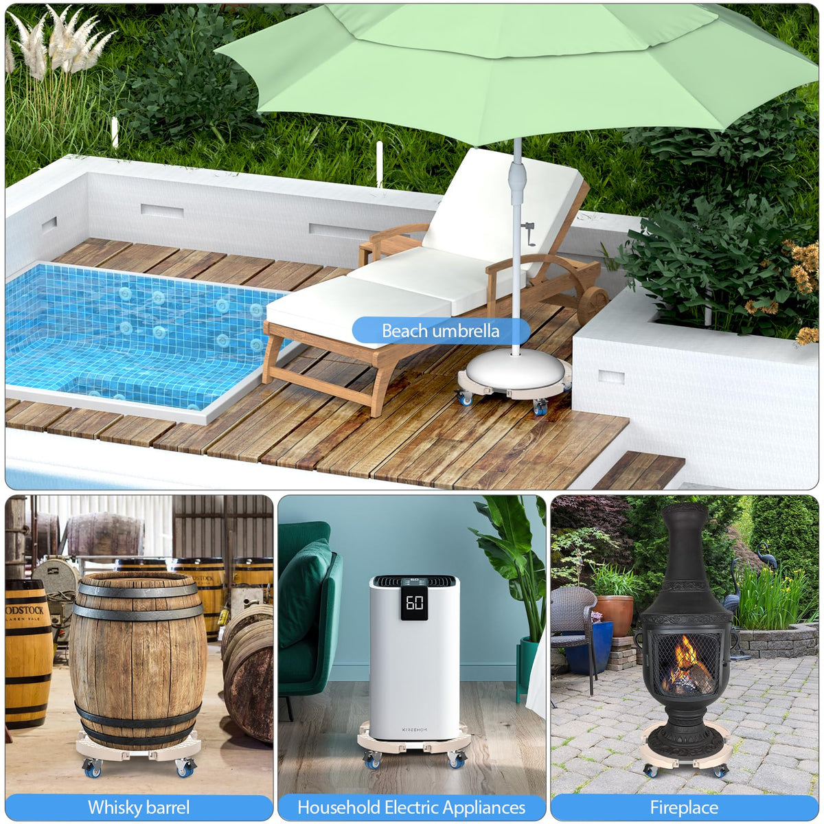 VANCASTLE 360-degree rotation enables easy positioning with minimal effort