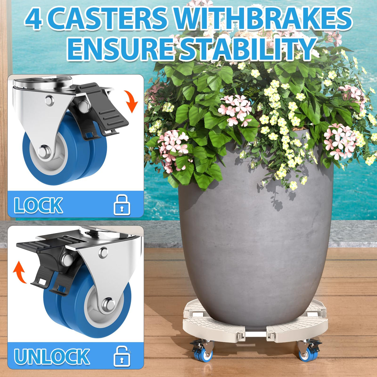 VANCASTLE ABS panel increases friction for stable pots during gentle moves