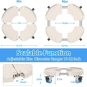 VANCASTLE adjustable stand 15-22 inches fits various plant sizes without shifting