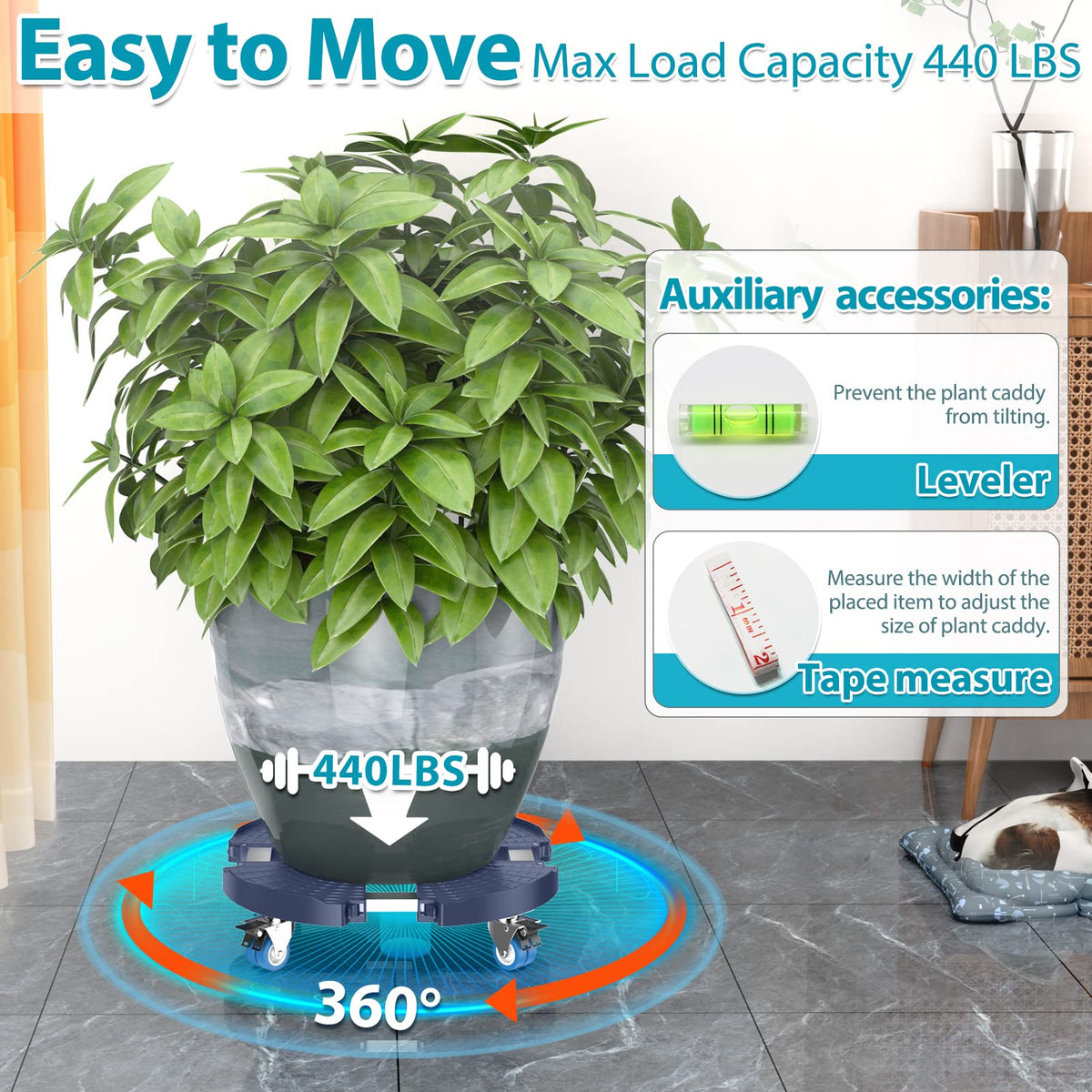 VANCASTLE lockable safety lock keeps pots stable during movement.