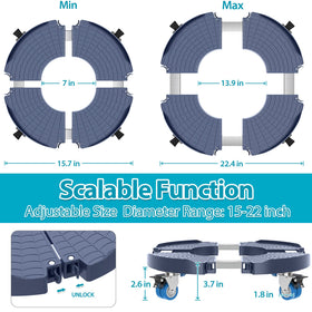 VANCASTLE plant caddy wheels glide quietly to protect floor surfaces.