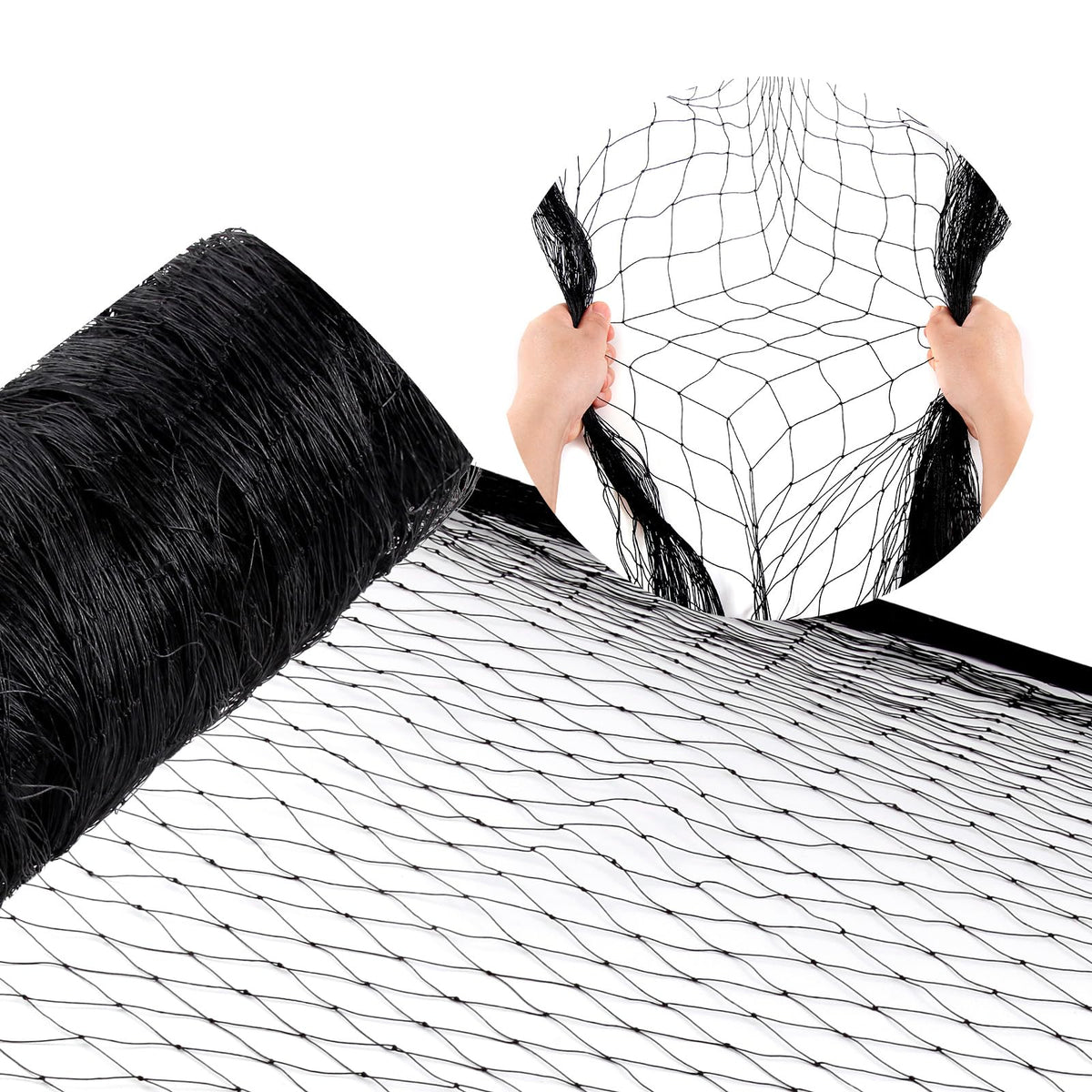 Vandham Bird Netting 25x50ft unrolled over garden to protect crops