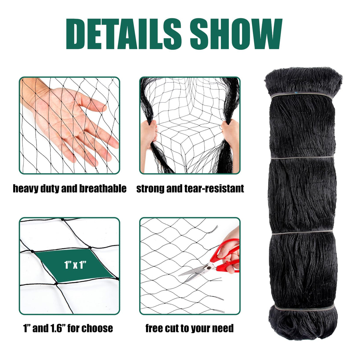 Vandham Bird Netting deters birds with heavy-duty nylon close-up