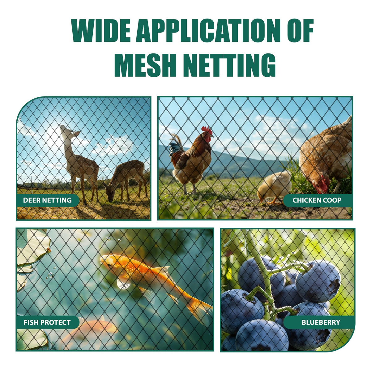 Vandham Bird Netting low-visibility black mesh blending with garden
