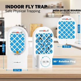 VANELC Fly Trap Indoor glue boards highlight 16-refill system.