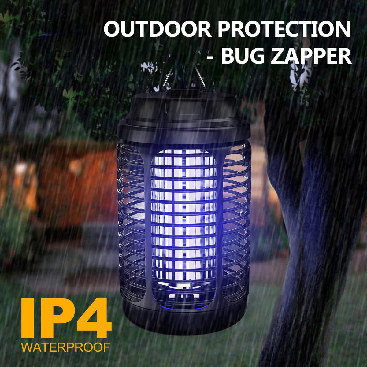 VANELC Bug Zapper 4000V grid enables quick, chemical-free elimination