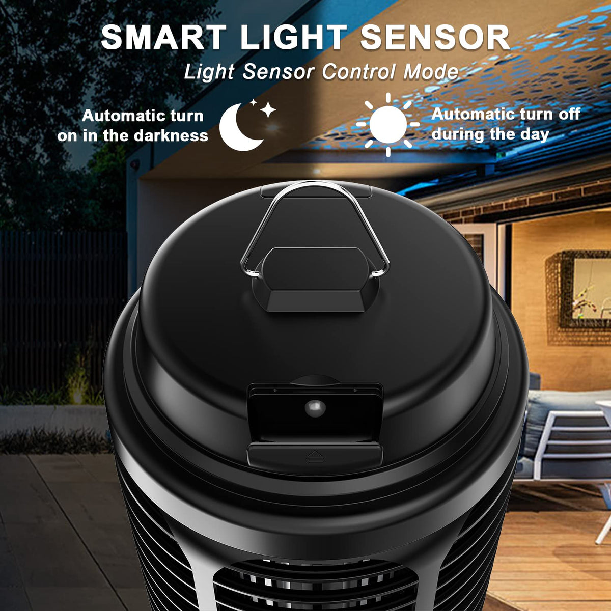 VANELC Bug Zapper outdoor dusk-to-dawn operation highlights energy efficiency