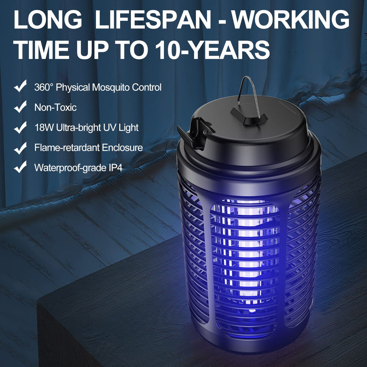 VANELC Bug Zapper outdoor hanging option for flexible placement