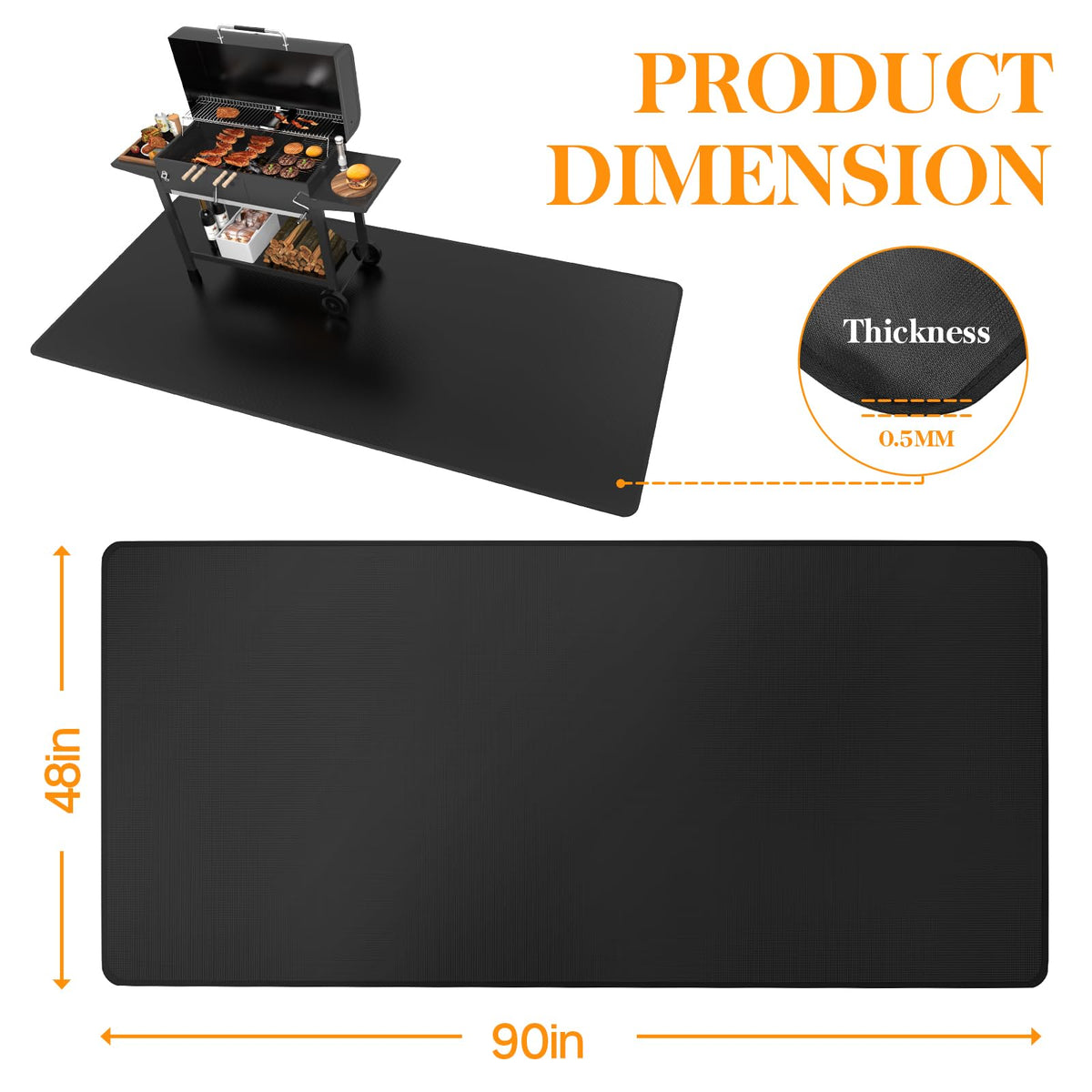 Vaniture double-sided fireproof mat under grill for enhanced safety
