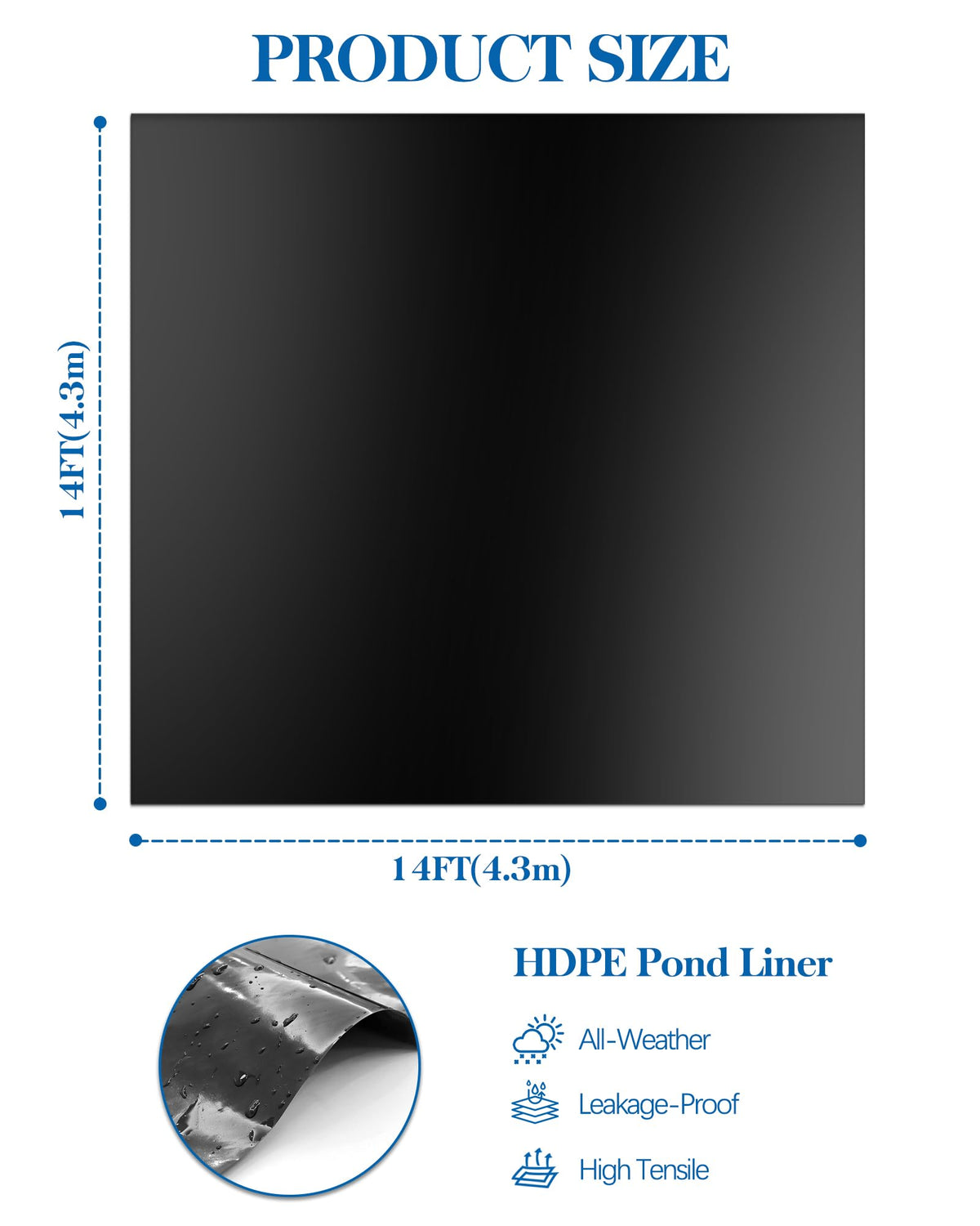 Vaniture HDPE pond liner soft and flexible for lasting protection
