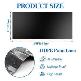 VANITURE Pond Liner black surface provides a discreet, long-lasting pond barrier.