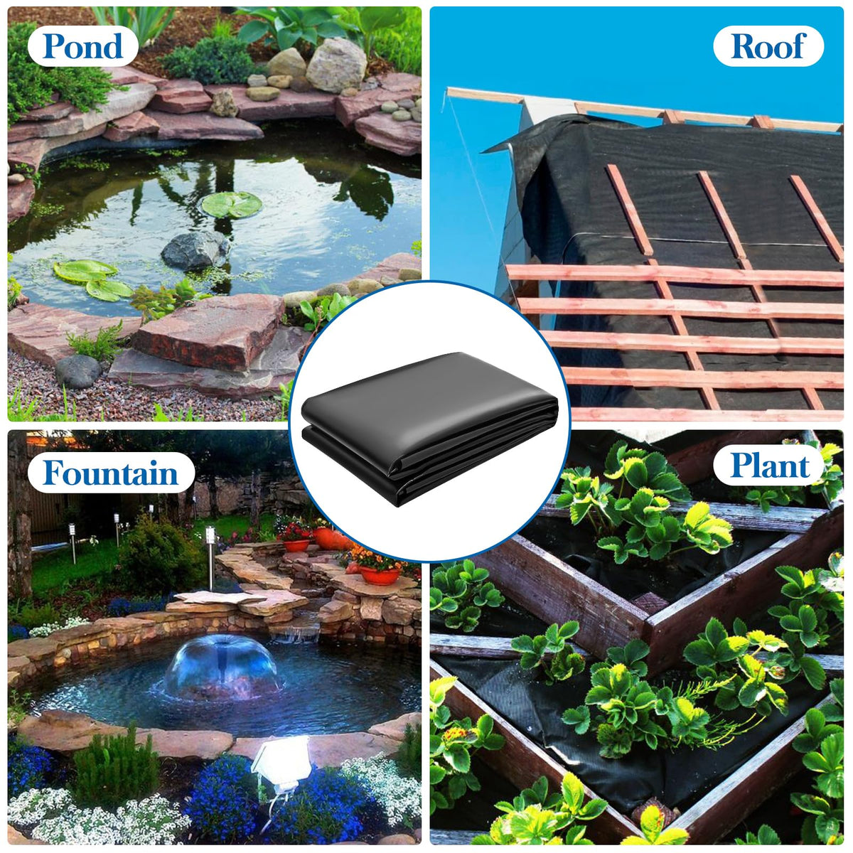 Vaniture pond liner versatile for fountains, streams, and backyards