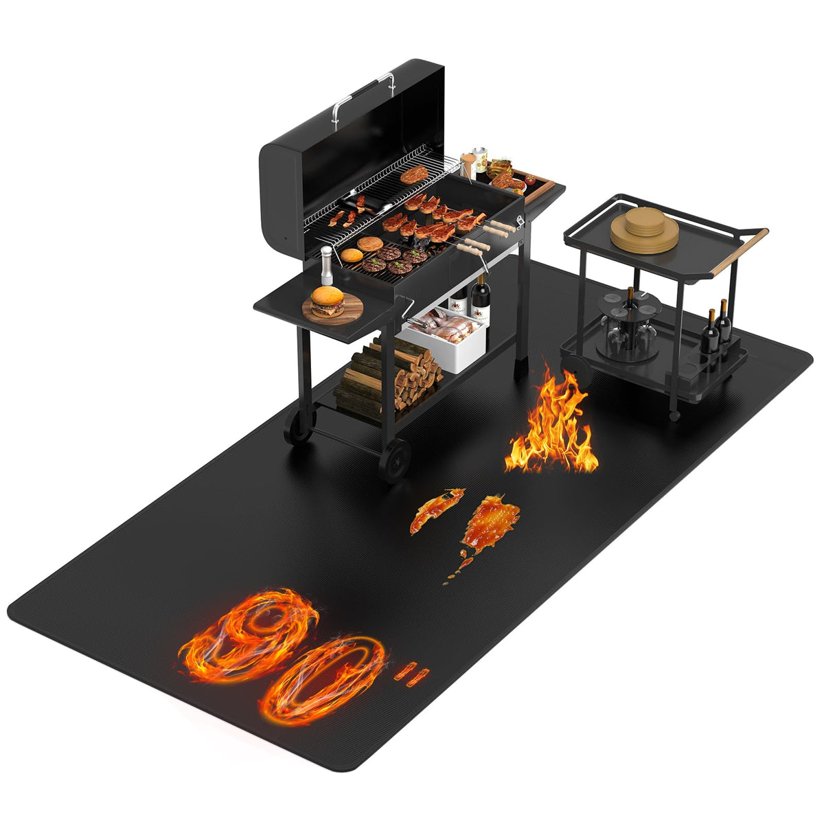 Vaniture under-grill mat 90x48 protecting patio from spills and heat