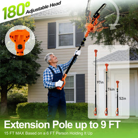 VANKERY 180 degree adjustable saw head for tough angles and tight spaces.