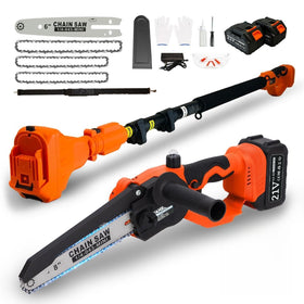 VANKERY electric pole saw with extendable 15 ft reach for high branches.