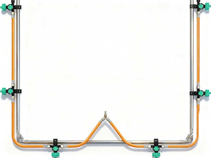Vanpet 6-nozzle folding sprayer boom extended to 122 inches for wide area coverage