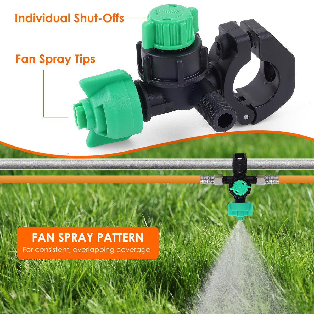 Vanpet adjustable flow nozzles for crop specific spraying