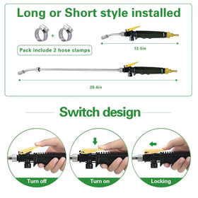 VANPET sprayer wand with 3/8-inch brass barb for hose connection.
