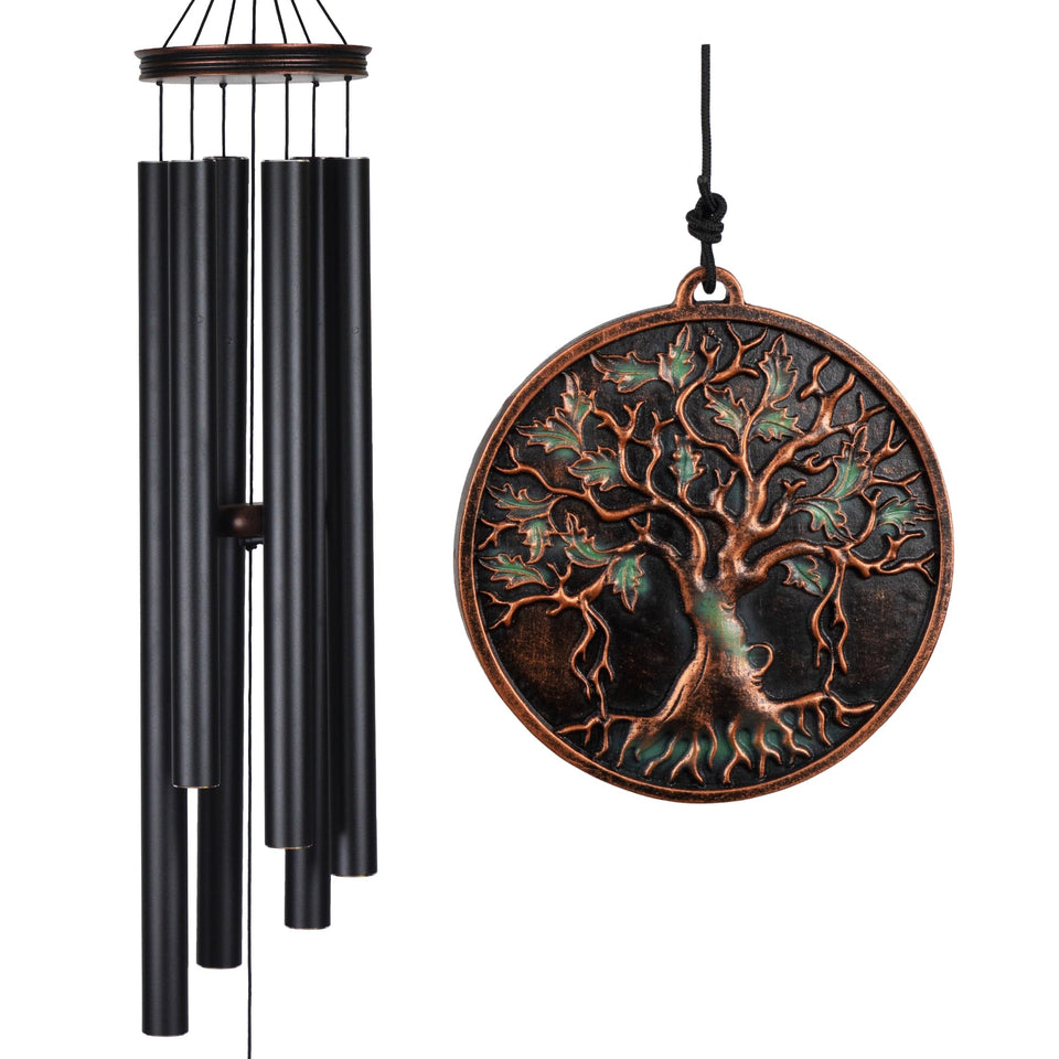 Vanquer 46-inch wind chimes with tree of life design for outdoor serenity