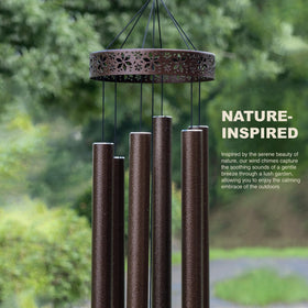 Vanquer bronze finish wind chimes add premium decor to patio, garden, or yard.