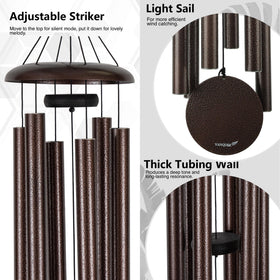 Vanquer bronze-vein finish wind chimes designed for weather resilience.