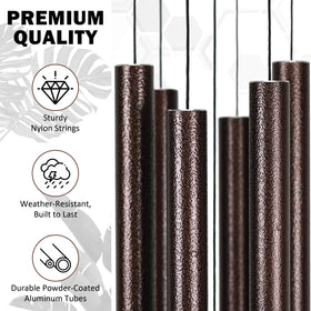 Vanquer glossy bronze veins wind chimes as elegant decor with calming sound.