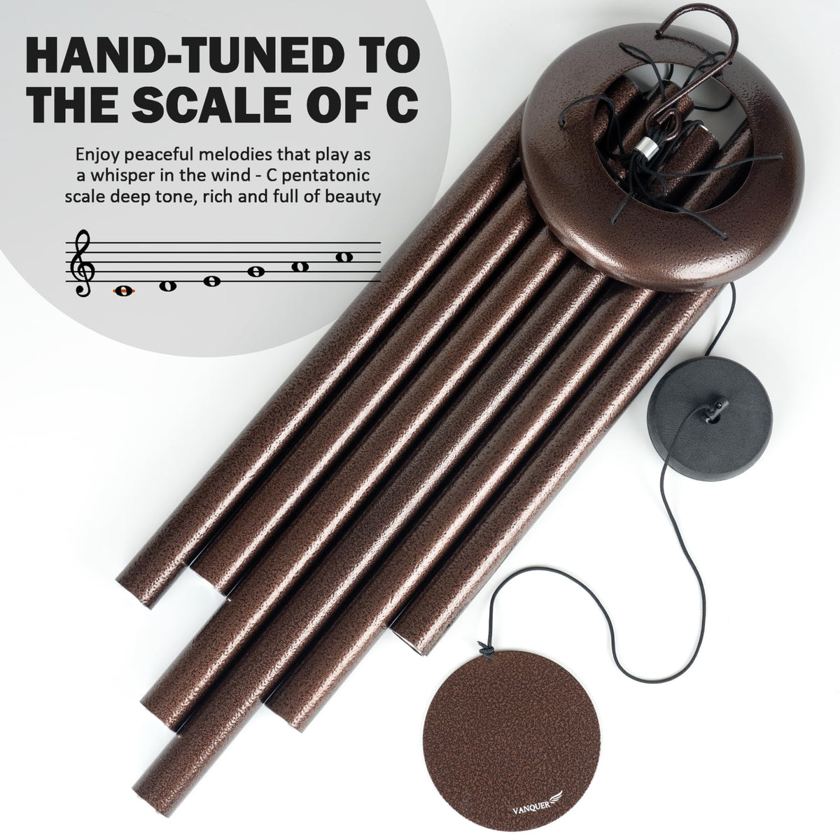 Vanquer memorial wind chimes arrive gift-ready for remembrance or celebrations.