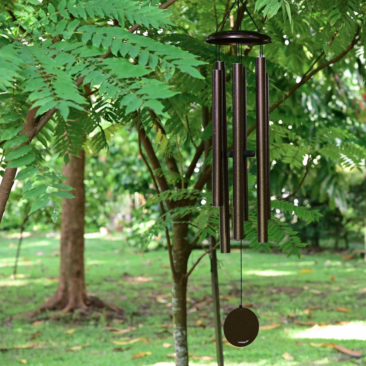 Vanquer outdoor decor wind chimes complement patios, porches, and yards.