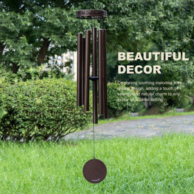 Vanquer soothing melody wind chimes provide a peaceful outdoor backdrop.