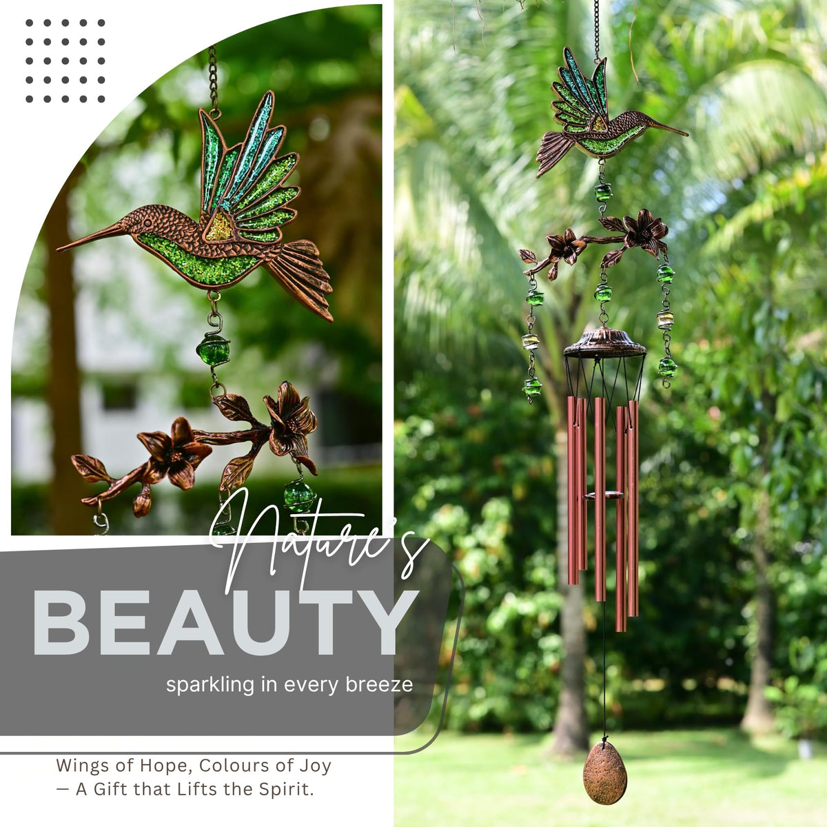 Vanquer wind chimes emit soothing tones for relaxing spaces