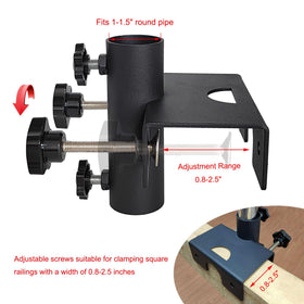 VANROUG deck mount bracket grips railing securely during sun