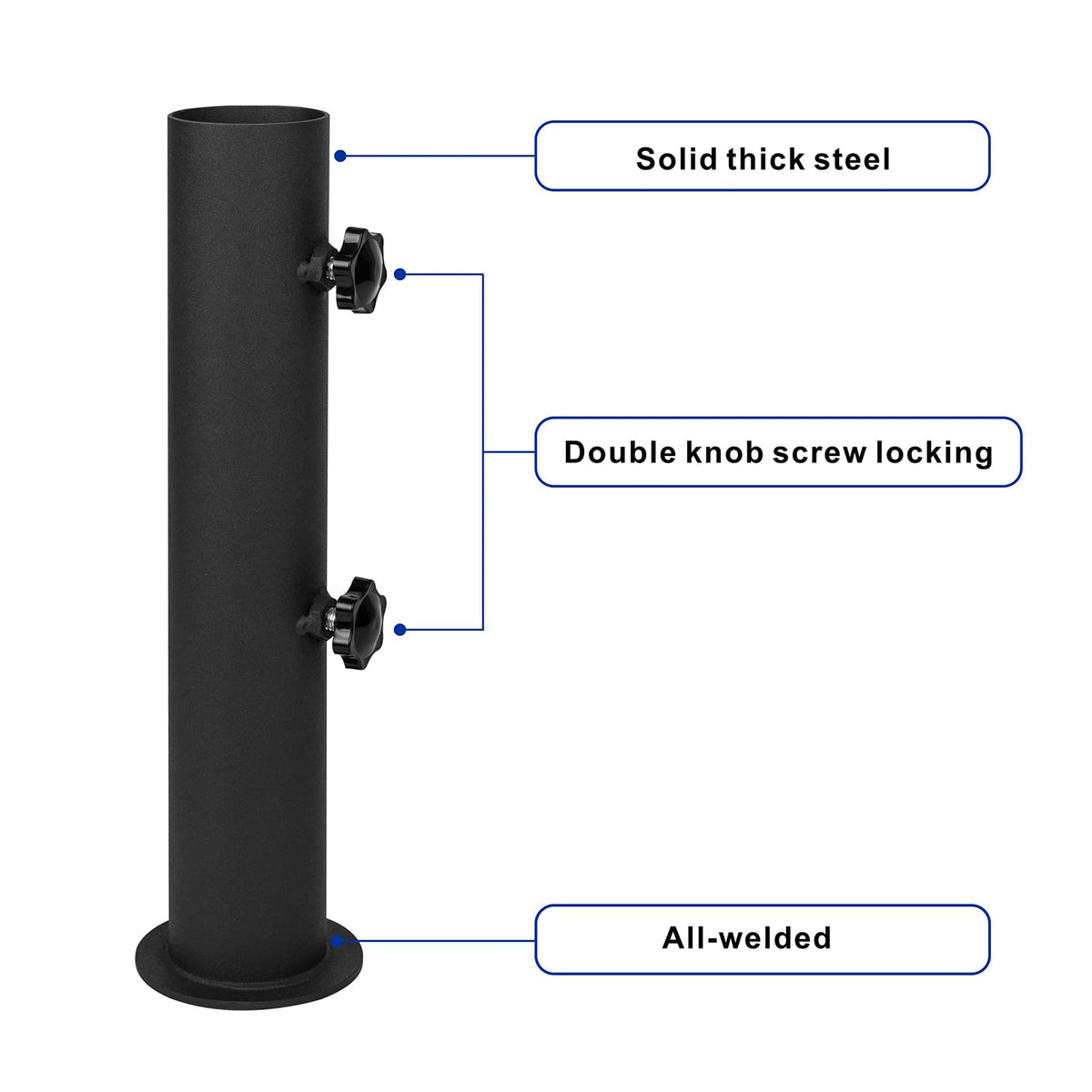 Vanroug-diy-umbrella-tube-mount offers flexible mounting options for parasols.