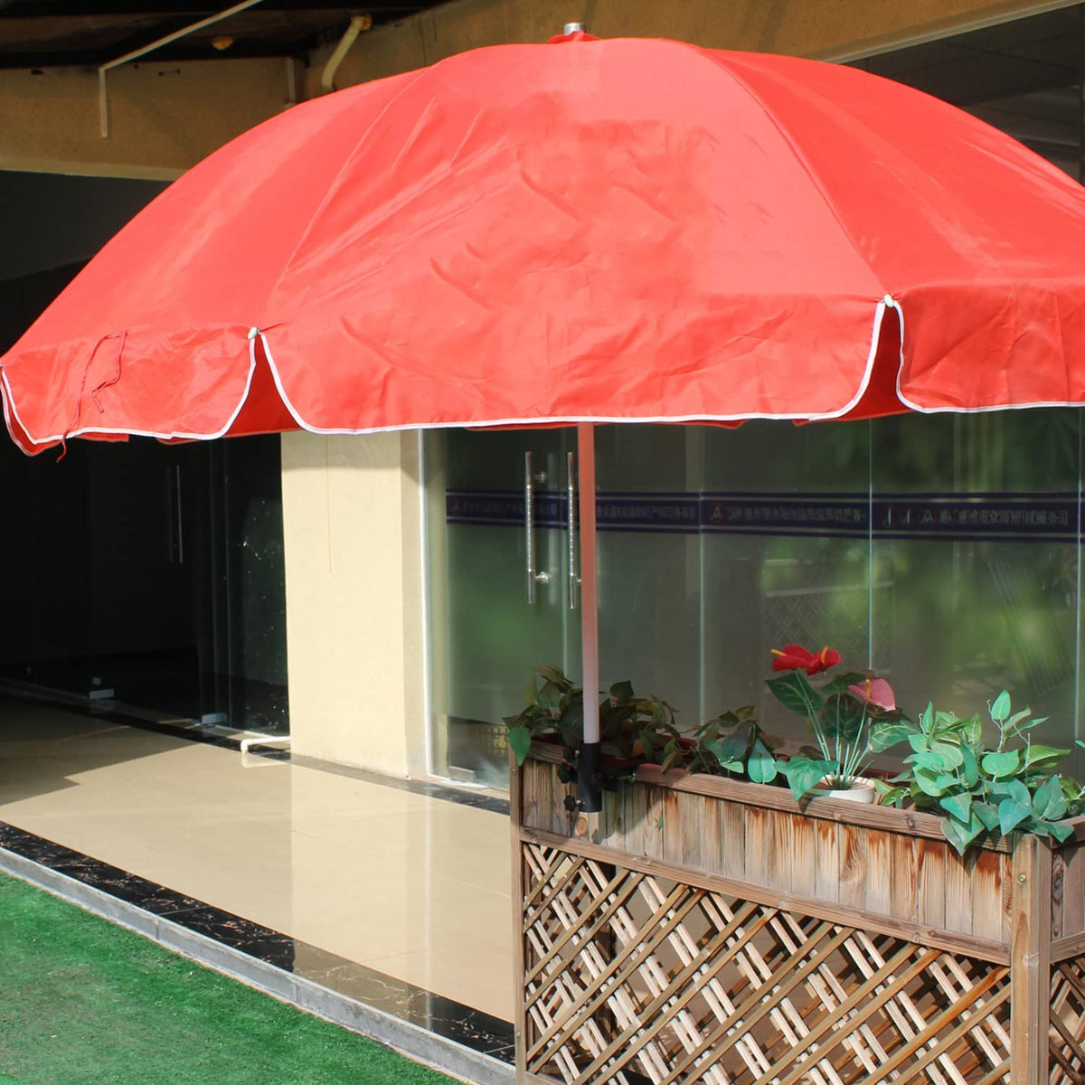 VANROUG durable steel parasol holder with black rust-resistant finish